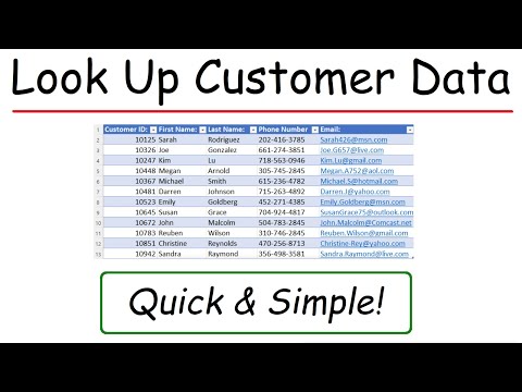 VLookUp - How To Extract Data From an Excel Spreadsheet Given Customer ID Number Video