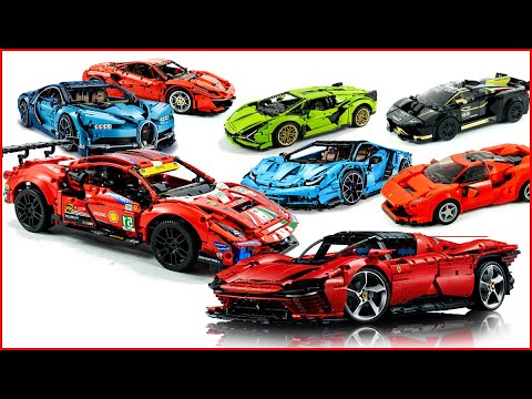 COMPILATION LEGO TECHNIC Top 5 Cars of All Time Ferrari Daytona - Lamborghini - Buggati Chiron