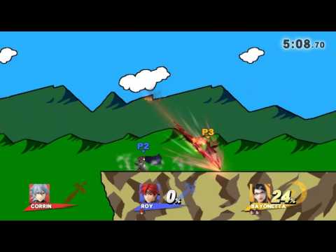 SSB4 Kick(Bayonetta) vs Luv(Roy)