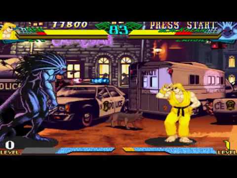 Marvel Super Heroes Vs  Street Fighter Capcom fighting games Ken & Ryu vs Omega Red & Dhalsim