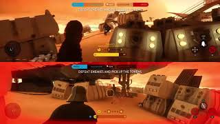 Star Wars Battlefront 1v1 - Chewbacca Rapid Fire Glitch VS Darth Vader!