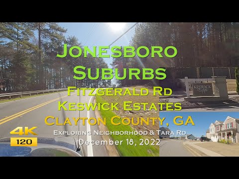 Driving Atlanta Suburbs : Ride On Fitzgerald Rd through Keswick Estates to Panhandle Rd | Dec 2022