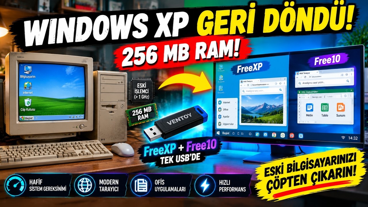 Windows XP Geri Döndü! 256 MB RAM ile Çalışan FreeXP'yi Denedim