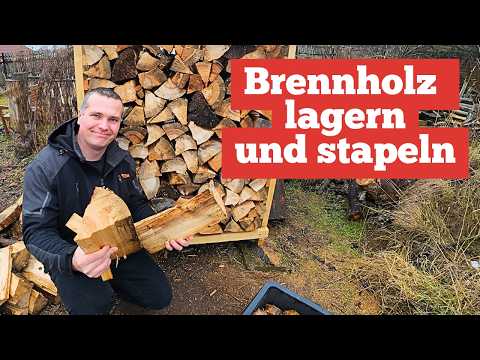 Storing and stacking firewood in the woodshed