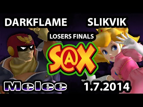 S@X Weekly - Darkflame (Falcon) Vs. Slikvik (Peach) SSBM Losers Finals - Smash Bros Melee