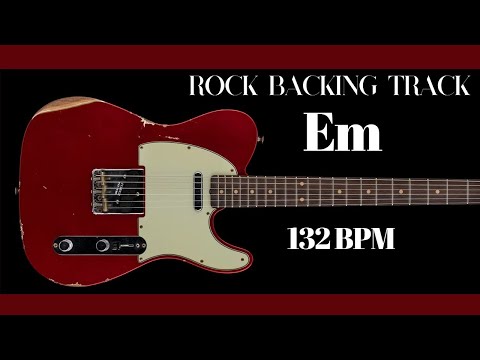 E Minor Simple Rock Guitar Backing Track bpm132