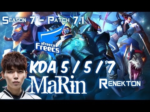 AFs MaRin RENEKTON vs MAOKAI Top - Patch 7.1 KR Ranked