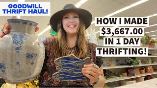 THRIFTING FOR RESALE! How I Made $3,667.00 Profit In 1 Day Thrifting!! HERE