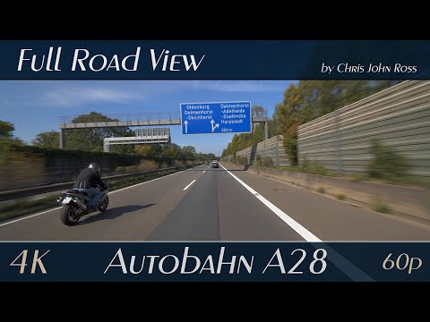 Autobahn (A28), Germany: Dreieck Delmenhorst - Delmenhorst-Adelheide - Delmenhorst-Deichorst - 4K
