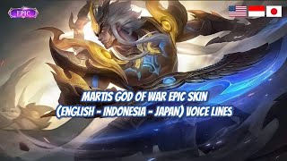 Download lagu Martis Epic Skin God Of War Voice Lines And Quotes Mobile Legends mp3
