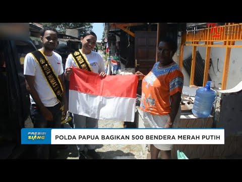 DUTA HUMAS POLDA PAPUA BAGIKAN 500 BENDERA MERAH PUTIH