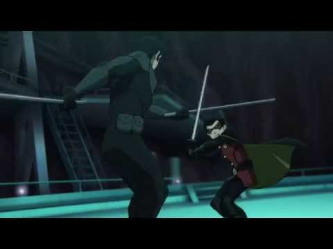 Nightwing vs. Robin in the Batcave