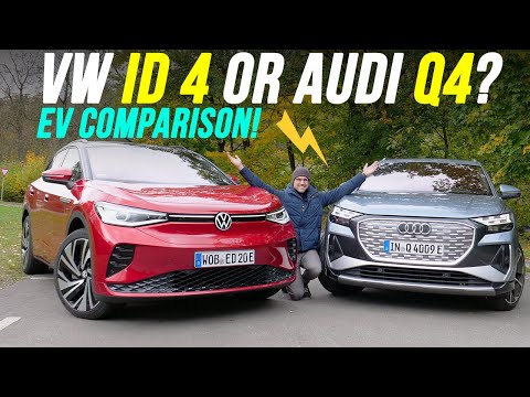 Audi or VW? Audi Q4 e-tron 50 AWD vs VW ID4 GTX mid-size EV SUV comparison REVIEW