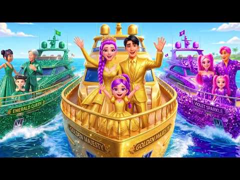 VIOLET Family VS GOLDEN Family VS EMERALD Family on Magic Cruise Ship | KPOP Demon Hunter
