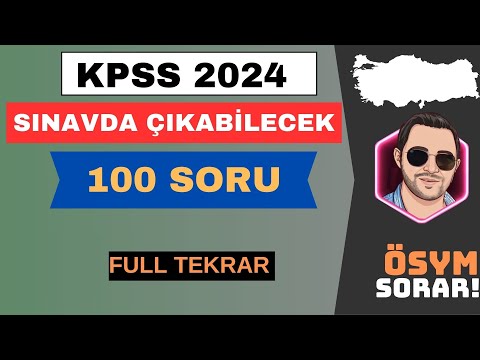 KPSS COĞRAFYA 2024 - SINAVDA ÇIKABİLECEK 100 SORU - FULL TEKRAR #kpss2024 #kpsscoğrafya