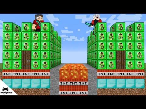 TROLL VS MİNECRAFT TECRÜBE KALESİ ŞANS BLOKLARI SAVAŞI