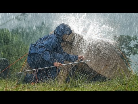 STUCK in a Monsoon⛈️ SOLO CAMPING in the Heaviest RAIN EVER ‼️