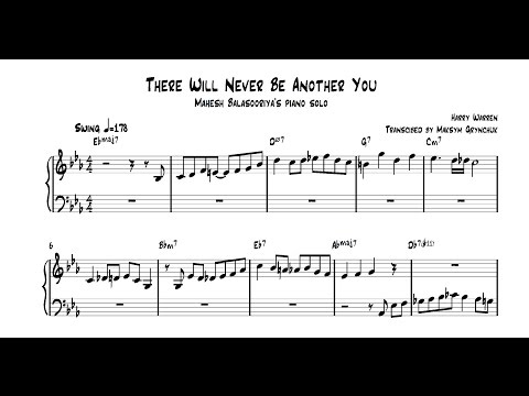 Mahesh Balasooriya - There Will Never Be Another You Piano Solo