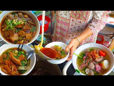 Beef Organ Noodle Soup, Coconut Juice, Sweet & Crispy Mango& Market Food Show @ Boeng Trabaek Market