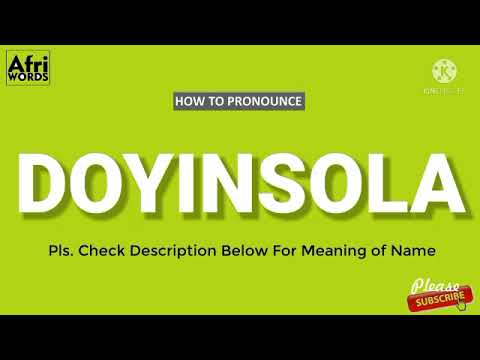 How to pronounce DOYINSOLA