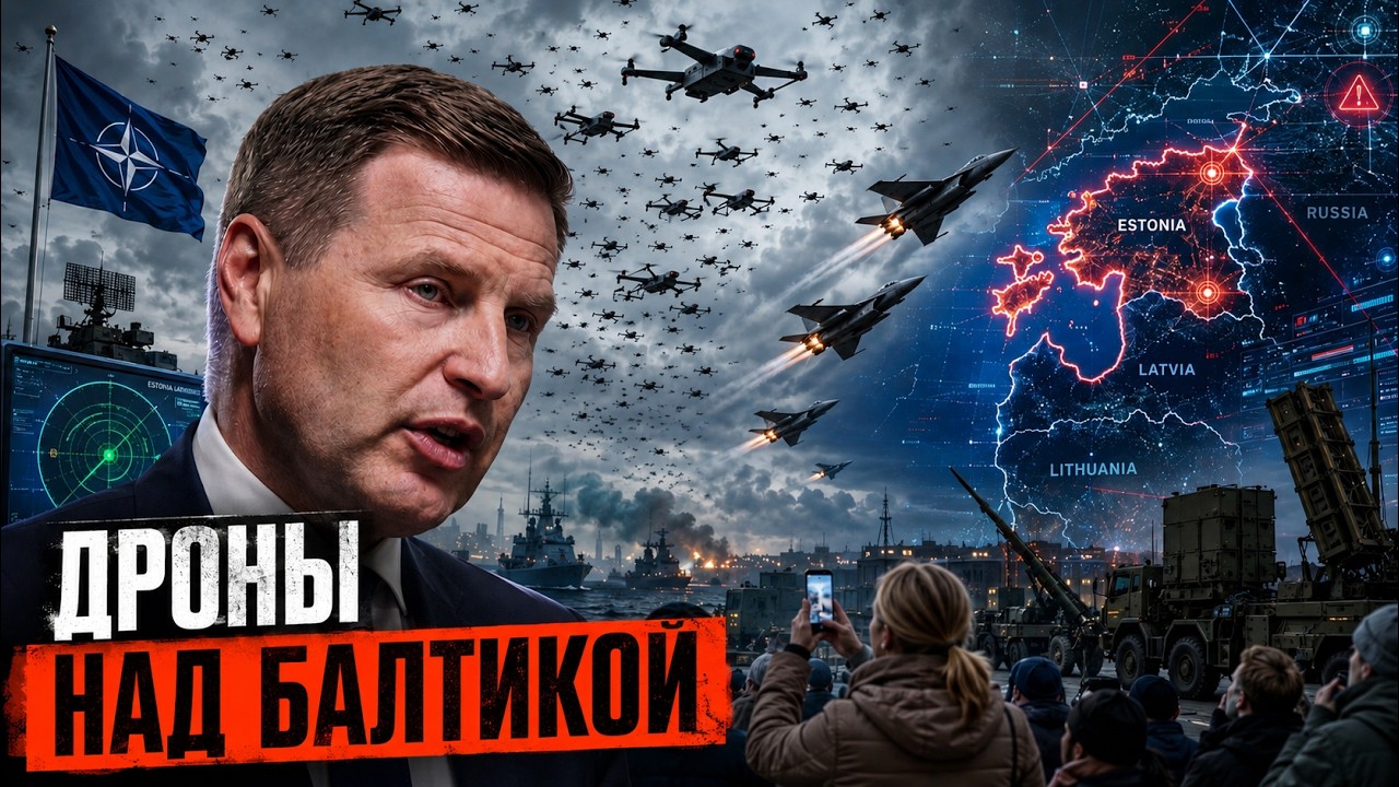 РОЙ ДРОНОВ У ГРАНИЦ НАТО!  ТРЕВОГА НА БАЛТИКЕ: почему истребители бессильны...