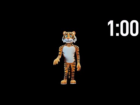 1 Minute Countdown Timer with Music | Tiger Dancing Timer