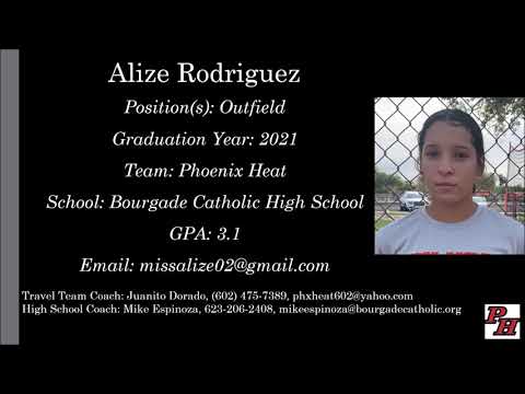 Alize Rodriguez Softball Skills Video - 2021 Outfield
