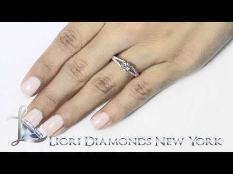 FD-028 - 0.69 Carat Certified Fancy Blue Round Diamond Engagement Ring 18k White Gold