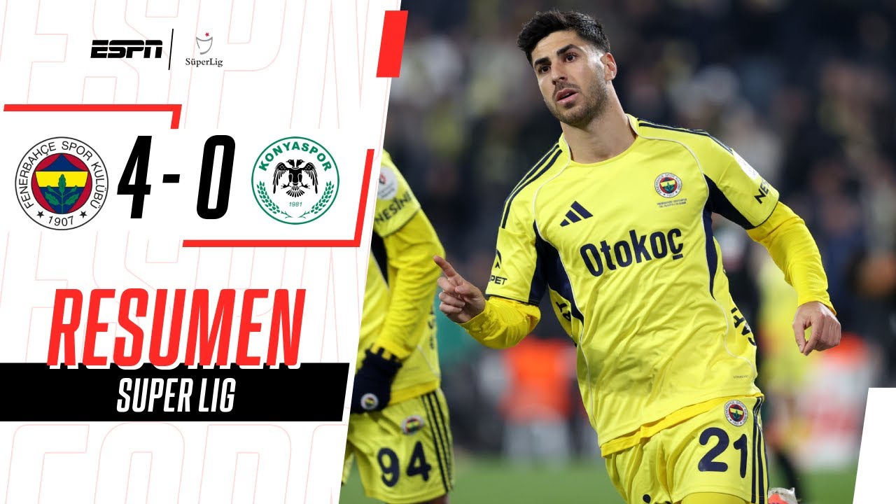 FENERBAHCE GOLEÓ DE LOCAL Y NO LE PIERDE PISADA AL GALATASARAY | Fenerbahce 4-0 Konyaspor | RESUMEN