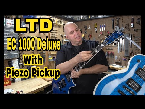 2023 ESP LTD EC-1000 Deluxe Piezo See Thru Black w/Macassar Ebony fretboard, ESP case. image 12