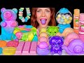 ASMR MUKBANG, Easter Eggs, Lucky Charms Marshmallow Jello Cake, Giant Gummy Bear, Pastel Food 먹방