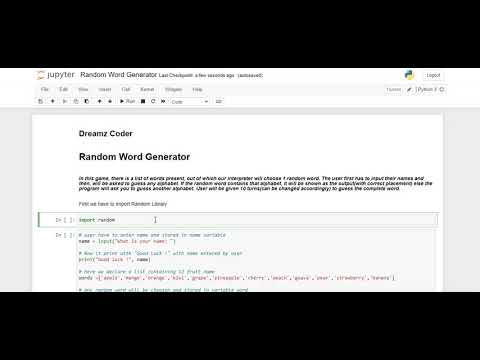 Random Word Generator Python Project Beginner