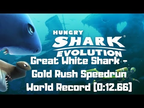 Hungry Shark Evolution - Great White Shark - Gold Rush - Speedrun World Record (0:12.66)