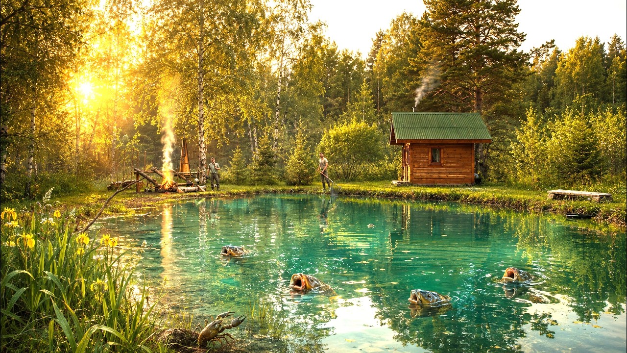 ВОТ ЧТО СЛУЧИЛОСЬ С ПРУДОМ В ЛЕСУ ЗА ЦЕЛЫЙ ГОД! СВОЙ ВОДОЕМ С РАКАМИ и РЫБОЙ о?