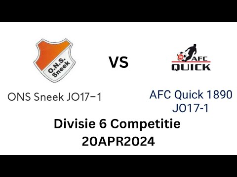 ONS Sneek JO17-1 vs AFC Quick 1890 (Divisie 6 Competitie 20APR2024)