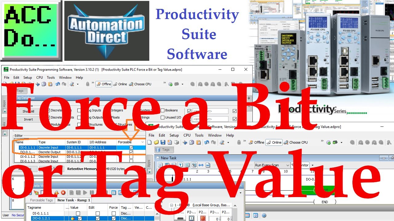 Productivity Suite PLC Force a Bit or Tag Value