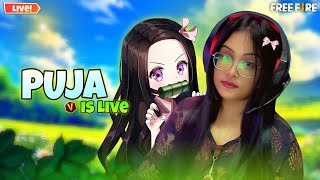 FREE FIRE GIRLS VS BOYS CUSTOM LIVE REACTION | REDEEMCODE GIVEAWAY #freefirelive #pujalive #facecam