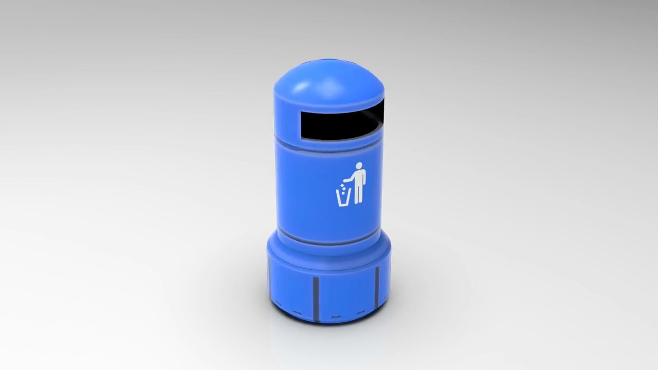 Cestino della spazzatura in plastica Low Poly PBR 4K Textures Gioco pronto Modello 3D