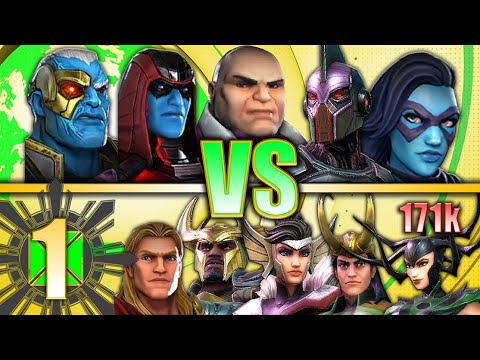 WAR!!! Godsbane VS Asgardians [Battle 1] - Marvel Strike Force MSF