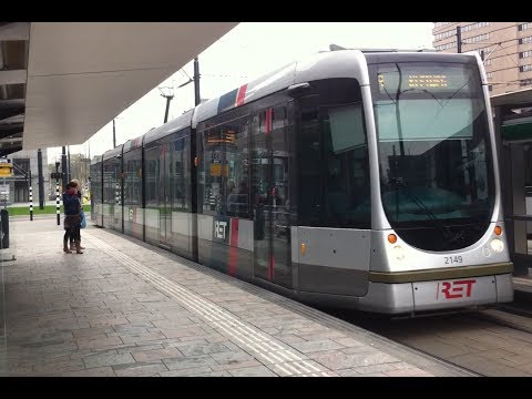 RET Tram Citadis (2149) aankomst Rotterdam Centraal op lijn 8 naar Kleiweg
