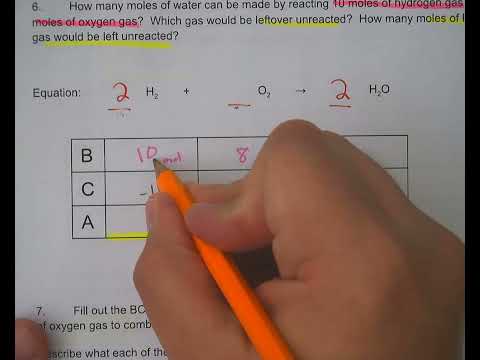 FHS Chem:  Intro to BCA tables (Level 3 #6)