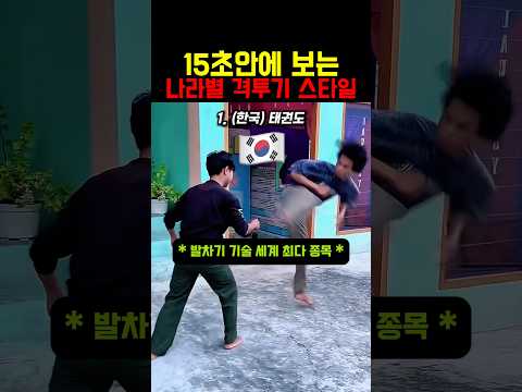 15초 안에 보는 나라별 격투기 스타일 #격투기