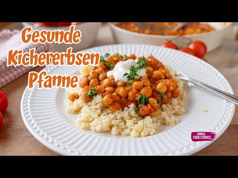 Gesunde Kichererbsen Pfanne 💪😋 - einfach vegetarisches Mittagessen Rezept