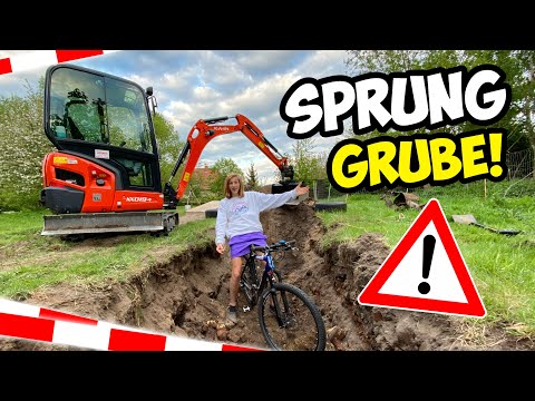 Wir bauen eine XXL Fahrrad SPRUNG GRUBE im GARTEN! (mit Bagger)