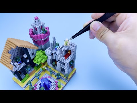 Making Minecraft Land Of Zombies Miniature - clay ASMR