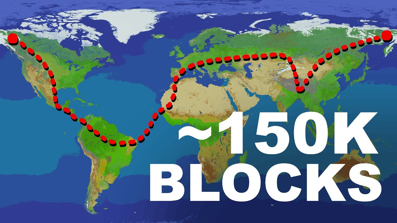 Attempting to Cross the 1:500 Minecraft Earth Map