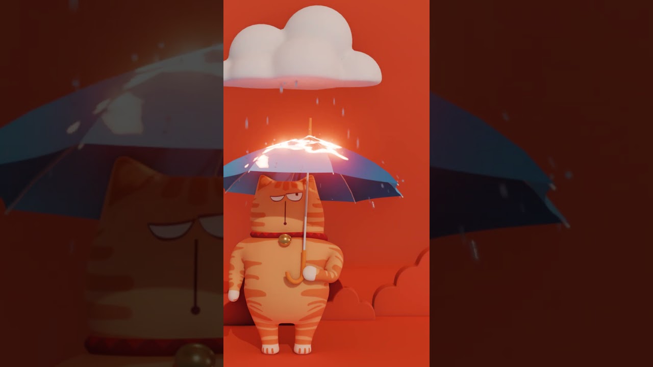 Chasing the Rain Cat， When Clouds Turn into 'Annoying Followers'! #animation #cartoon #funny #memes