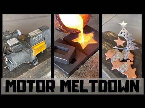 Motor Melt Down - Trash To Treasure - Christmas Casting - ASMR Metal Melting - Copper Aluminum