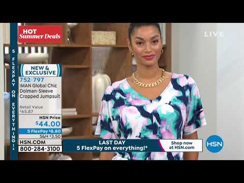 IMAN Global Chic DolmanSleeve Cropped Jumpsuit