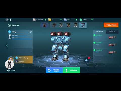 WAR ROBOTS HANGAR. AO MING, AO JUN, ARIES,  FURY.